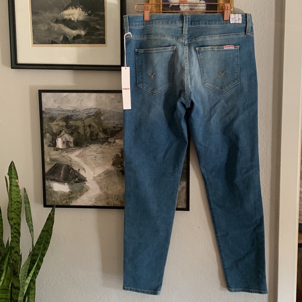 Hudson Jeans Blue Skinny Jeans with White Stripe - Picture 8 of 9